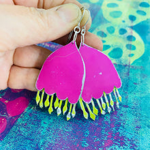 Load image into Gallery viewer, Hot Pink Fantastical Fuchsias Tin Earrings