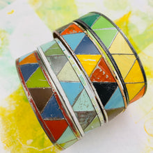Load image into Gallery viewer, Ocean Shore Triangles Tesserae Tin Cuff