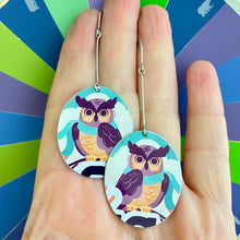 Load image into Gallery viewer, Winter Owl Earrings