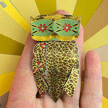 Load image into Gallery viewer, Quirky Owl VII Upcycled Tin Brooch and Pendant