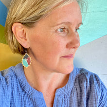 Load image into Gallery viewer, Scalloped Purples Patchwork Tin Earrings