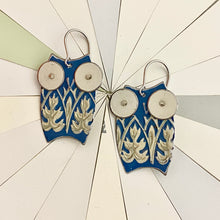 Load image into Gallery viewer, Cadet Blue Owl Earrings