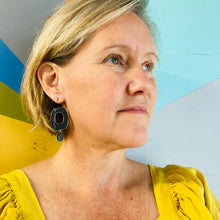 Load image into Gallery viewer, Mod Midnight Upcycled Tin Earrings