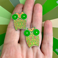 Load image into Gallery viewer, Green Eyed Owl Earrings