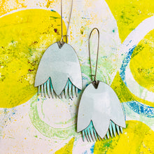 Load image into Gallery viewer, Palest Seafoam &amp; Mint Fancy Tulips Tin Earrings