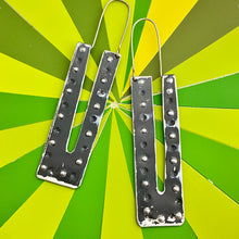 Load image into Gallery viewer, Rustic Midnight Dimpled Drop Earrings