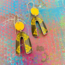 Load image into Gallery viewer, Gold &amp; Midnight Upcycled Tin Earrings