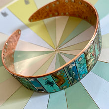 Load image into Gallery viewer, Truly Inspired Turquoise Tesserae Tin &amp; Copper Cuff