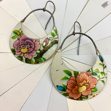 Load image into Gallery viewer, Vintage Blossom Crescent Circle Earrings