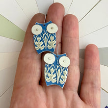Load image into Gallery viewer, Cadet Blue Owl Earrings