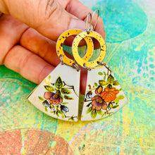 Load image into Gallery viewer, Beautiful Blossoms I Small Fans Tin Earrings