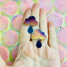 Load image into Gallery viewer, Bokeh Clouds Tin Earrings