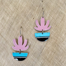 Load image into Gallery viewer, Pink Mod Succulents Tin Earrings
