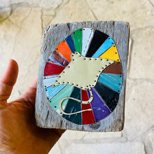 Load image into Gallery viewer, Starburst Ray Upcycled Tin Wall Art