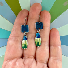 Load image into Gallery viewer, Blue Jean &amp; Basket Tin Earrings