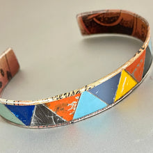 Load image into Gallery viewer, Ocean Shore Triangles Tesserae Tin Cuff