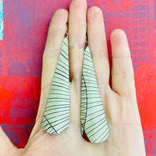Load image into Gallery viewer, Vintage Linear Long Drop Tin Earrings