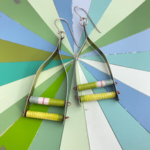 Load image into Gallery viewer, Wishbone with Chartreuse Earrings