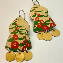 Load image into Gallery viewer, Hollyhock Temple Drop Tin Earrings