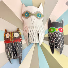 Load image into Gallery viewer, Quirky Owl I Upcycled Tin Brooch
