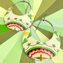 Load image into Gallery viewer, Vintage Botanicals Crescent Circle Earrings