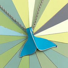 Load image into Gallery viewer, Little Whale Tail Tin Necklace