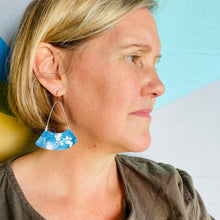 Load image into Gallery viewer, Cream Blossoms on Madder Wide Arc Earrings
