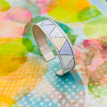 Load image into Gallery viewer, Snowy Triangles Tesserae Tin Cuff
