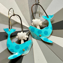 Load image into Gallery viewer, Dotty Turquoise Humpback Exhale Earrings