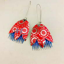 Load image into Gallery viewer, Pink Pattern Fancy Tulips Tin Earrings