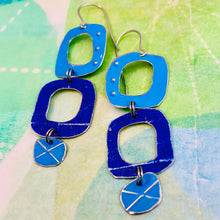 Load image into Gallery viewer, Mod Blues Upcycled Tin Earrings