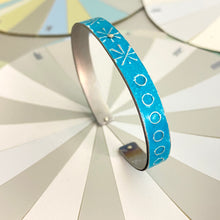 Load image into Gallery viewer, Narrow Turquoise Pendaflex Tin Cuff