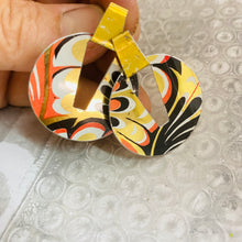 Load image into Gallery viewer, Marbelized Circle Post Tin Earrings