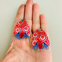 Load image into Gallery viewer, Pink Pattern Fancy Tulips Tin Earrings