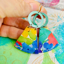 Load image into Gallery viewer, Watercolor Small Fans Tin Earrings