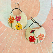 Load image into Gallery viewer, Gerber Daisies Upcycled Tin Earrings