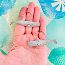 Load image into Gallery viewer, Happy Sperm Whales Upcycled Tin Earrings