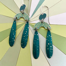 Load image into Gallery viewer, Mixed Teals Mini Rainbow Tin Earrings
