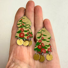 Load image into Gallery viewer, Hollyhock Temple Drop Tin Earrings