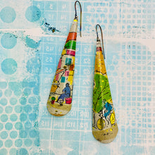 Load image into Gallery viewer, Vintage Paris Street Long Drop Tin Earrings