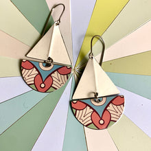 Load image into Gallery viewer, Dusty Pink Mandala Sailboat Earrings