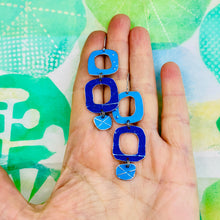 Load image into Gallery viewer, Mod Blues Upcycled Tin Earrings