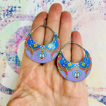 Load image into Gallery viewer, French Macaron Crescent Circles Tin Earrings