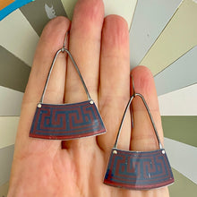 Load image into Gallery viewer, Maroon Maze Tin Earrings