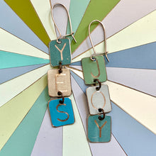 Load image into Gallery viewer, YES to JOY Tiny Tin Earrings |  Various Colors