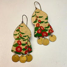 Load image into Gallery viewer, Hollyhock Temple Drop Tin Earrings