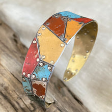 Load image into Gallery viewer, Vintage Polygon Tesserae Tin Cuff