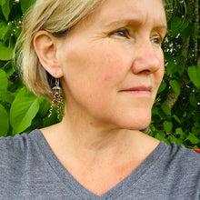Load image into Gallery viewer, Vintage Cream Pattern Jellyfish Tin Earrings