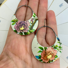 Load image into Gallery viewer, Vintage Blossom Crescent Circle Earrings