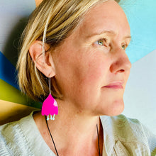 Load image into Gallery viewer, Hot Pink Fantastical Tin Earrings